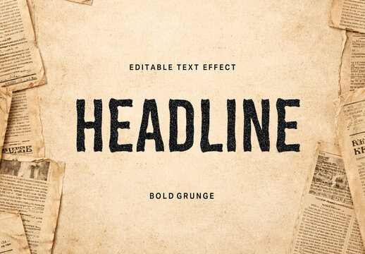 Bold Grunge Newspaper Text Effect