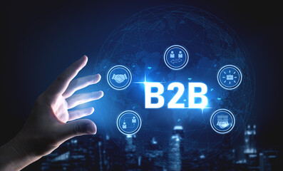 Fototapeta premium B2B technology enhances operations, improves communication, and drives market efficiency through digital tools and strategic innovation. Vouch