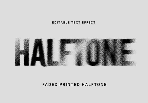 Faded Printed Halftone Text Effect