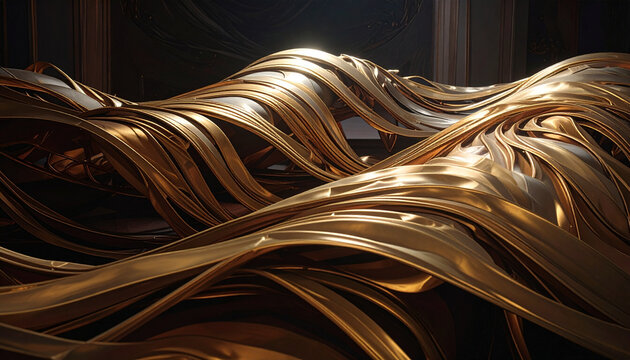 Abstract golden waves