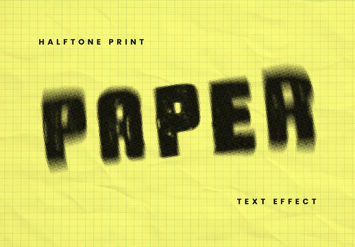Halftone Paper Print Text Effect