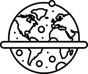Stylized planet earth with planetary ring vector illustration © Rumayah