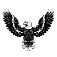 Obraz premium Eagle with spread wings isolated on a transparent background