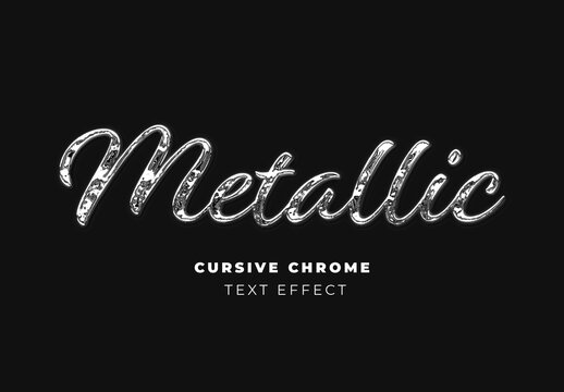 Cursive Chrome Text Effect