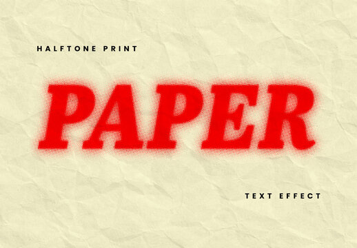 Halftone Paper Print Text Effect