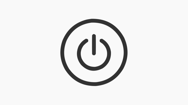 A simple, clean icon of a power button. 