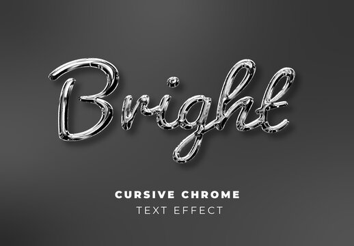 Cursive Chrome Text Effect