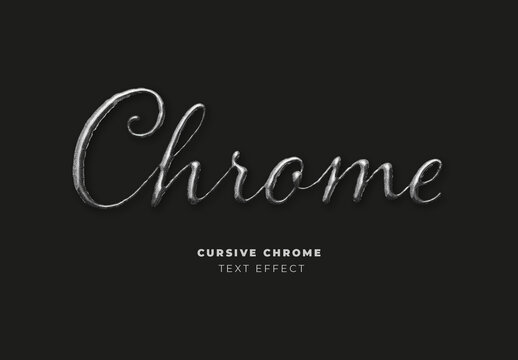 Cursive Chrome Text Effect