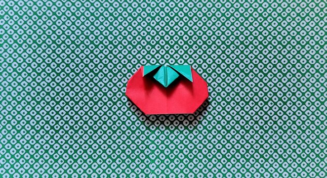 260321160559527
This is a red tomate against a japanese pattern background..