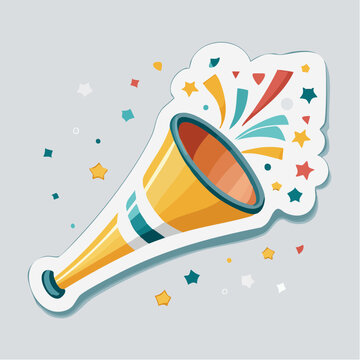 Party Horn with Confetti and Stars