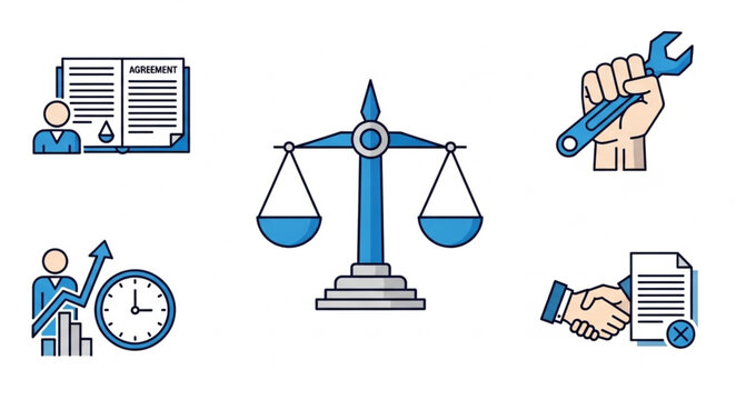 Illustration of a Balanced Scale Symbolizing Justice and Fairness.