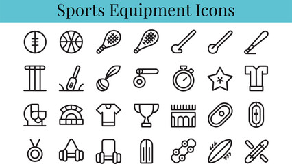Sports equipment icons collection © Toufik