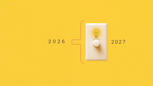 Toggle switch with lightbulb icon against a yellow background