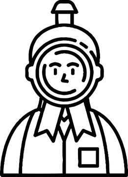 Illustration of a person as a train engine front