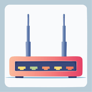 Wireless Router with Antennas and Ethernet Ports