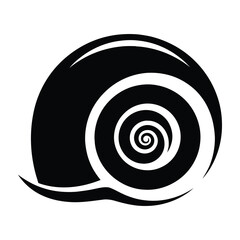 black and white snail shell spiral symbol © AyatDesign