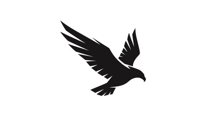 Obraz premium Black silhouette of a flying eagle.