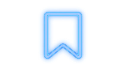 Neon colorful bookmark symbol icon for web and mobile app interface saving content or marking pages for reading list isolated on transparent background with bright glowing effect © MdSamsul1234