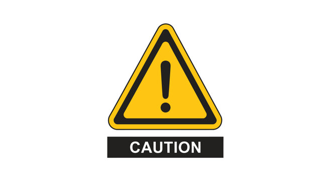 Yellow Caution Warning Sign Symbol.