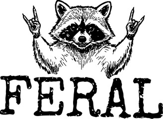 Distressed Feral Raccoon svg, Sarcastic Raccoon svg, Feral svg © Hillary
