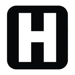 Fototapeta premium Black and white logo letter H