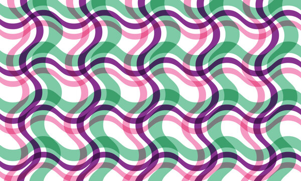  Seamless truchet pattern multie colour chaqe plade wave pattern background pattern . Vector illustration