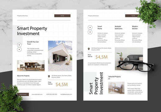 Brown And Black Property Brochure Flyer