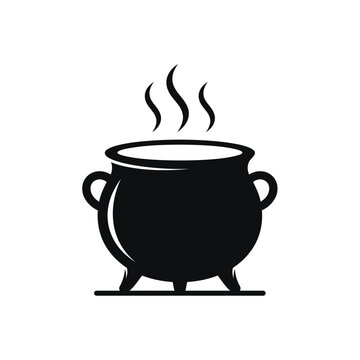 Halloween Spooky Witches Brew Pot Solid Black Design