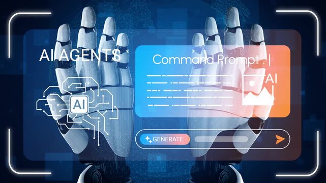 Innovative Artificial Intelligence Technology with Robotic Hands and Command Prompt Interface for Future Applications in Various Industries Gluon.