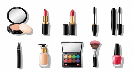 Obraz premium Makeup items icon 