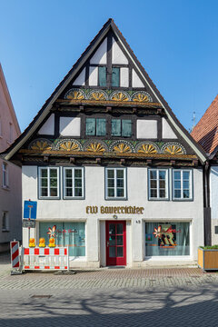 beautiful decorated half timbered houses on Lemgo, the former Hanse stadt city.