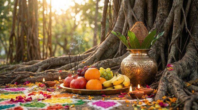 Indian women celebrating Vat Savitri Vrat, Vat Purnima (Pournima), Savitri Amavasya, Bargad Pooja, and the Banyan Tree Festival.