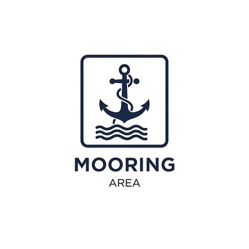 Nautical mooring area sign logo.