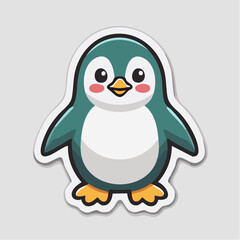 Fototapeta premium Cute Cartoon Penguin Sticker