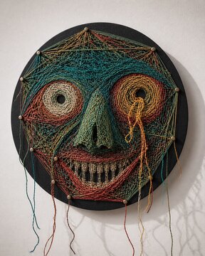 weird face thread decoration