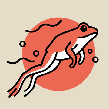 Frog Jumping Amphibian Animal Illustration.