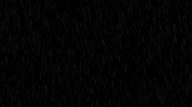 heavy rain looping over black background. Isolated Rain Loop on Black and green screen. , High quality 4K Animation, 