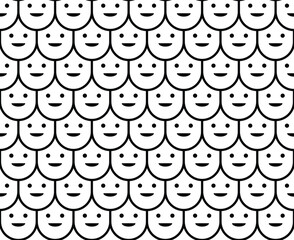 Seamless smiley face pattern with scale-like design. Perfect for bandana prints, t-shirts, streetwear, and trendy wallpaper. © Hz Studio TH
