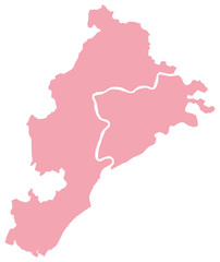 Obraz premium Vector Map of Jhalakathi District Bangladesh