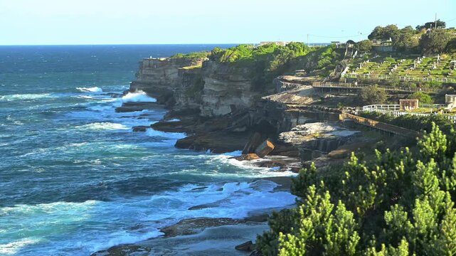 Coastal Cliffs at Coogee Beach, Sydney, Australia