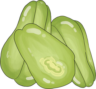 bunch of green chayote