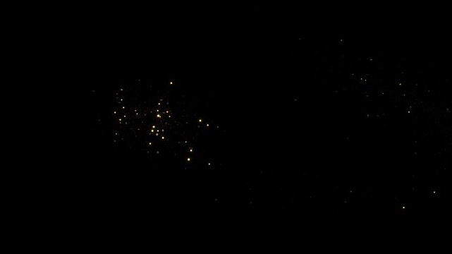 4K 3D Golden glitter sparkling Magic lights. sparkle on black background Green Screen. Intro animation Birthday, Anniversary, new year, event, Christmas, Festival, Diwali, logo reveals trail.