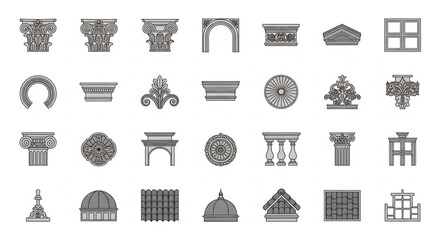 Collection of Architectural Elements and Decorative Motifs. © Dodi