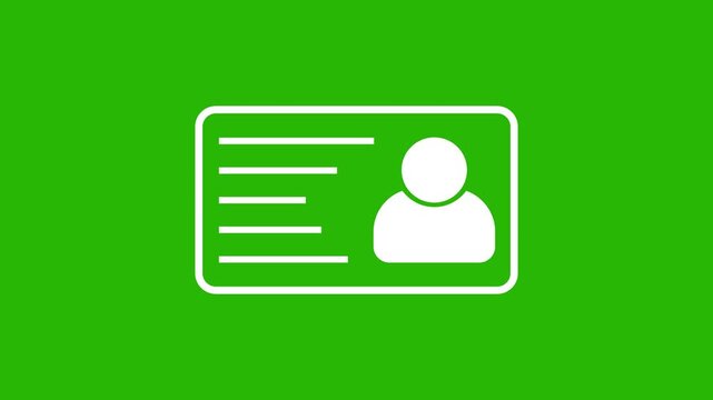 Id card animation. Profile verify icon motion graphics. Animated personal information icon. NID card verify. Driver's license verified 4k video.