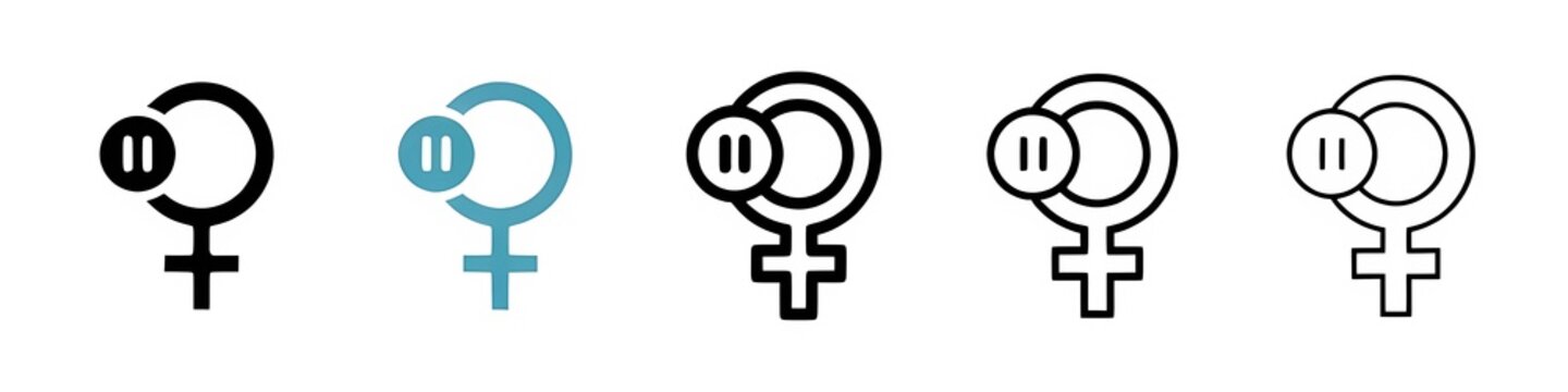 Menopause vector icon set. Women menstruation cycle vector icon for Ui designs. Thin line customizable illustration. Contour symbol. Vector isolated outline drawing. Editable stroke
