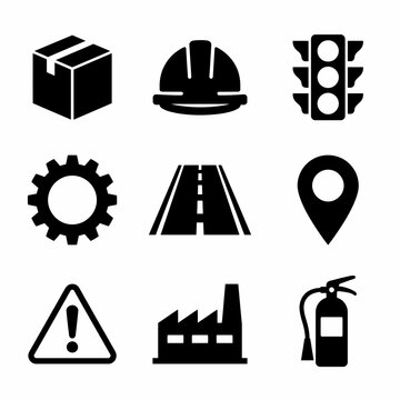 Industrial construction symbols and signs.