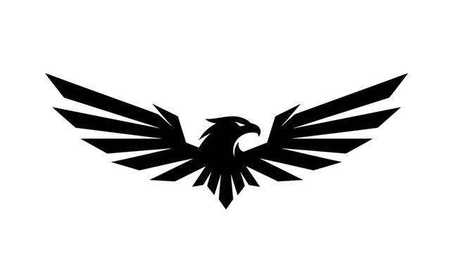 Black silhouette of an eagle flying.