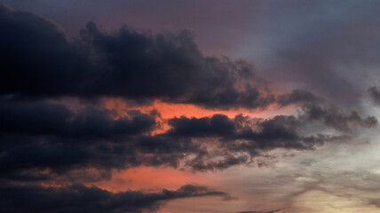 Obraz premium Dramatic Sunset Sky With Dark Clouds