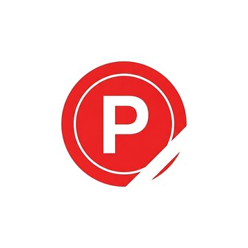 Red Parking Sign Logo Symbol.
