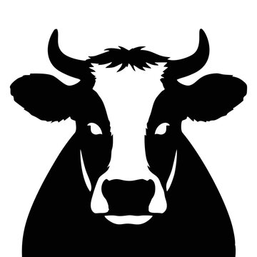 Minimalist front-facing cow silhouette icon